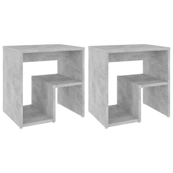 vidaXL Sängbord 2 st betonggrå 40x30x40 cm konstruerat trä grå