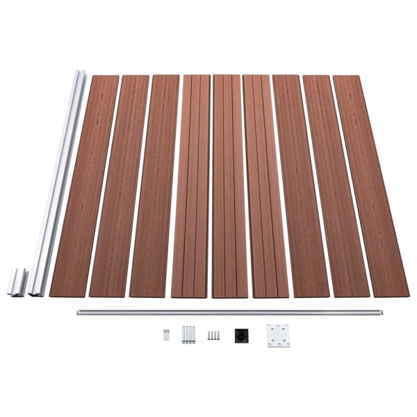 vidaXL WPC-staketpanel 6 fyrkantig + 1 vinklad 1138x186 cm brun Brun