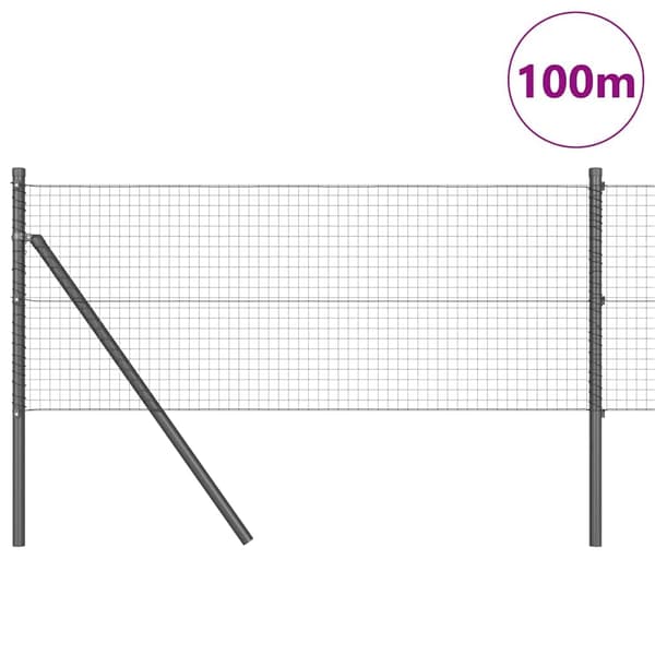 vidaXL Markfixerat Svetsat Stängsel 100 x 0,6 m (B x H) Grå