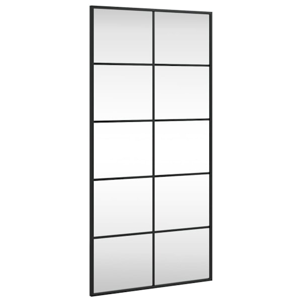 vidaXL Väggspegel svart 50x100 cm rektangulär järn Svart