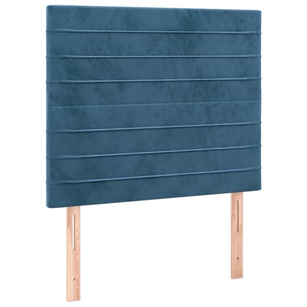 vidaXL Ramsäng med madrass mörkblå 100x200 cm sammet Blå