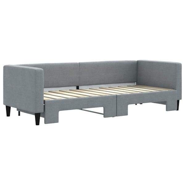 vidaXL Dagbädd utdragbar ljusgrå 80x200 cm tyg Grå