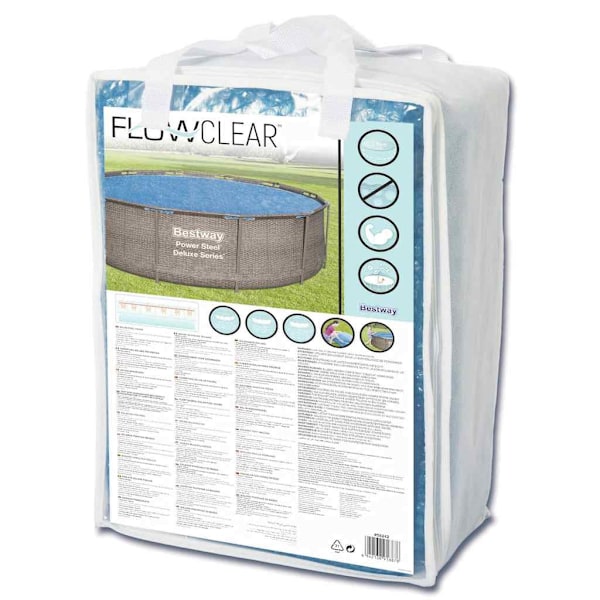 Bestway Poolöverdrag Flowclear 356 cm Blå