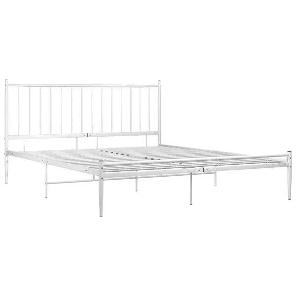 vidaXL Sängram vit metall 200x200 cm Vit
