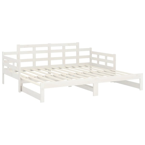 vidaXL Dagbädd utdragbar vit massiv furu 2x(90x200) cm Vit
