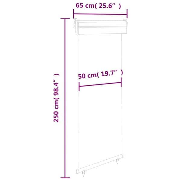 vidaXL Balkongmarkis 65x250 cm grå grå