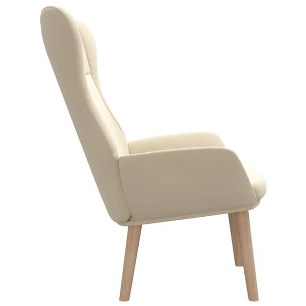 vidaXL Vilstol gräddvit tyg Kräm