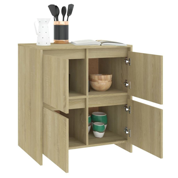 vidaXL Skänkar 2 st sonoma-ek 70x41x75 cm konstruerat trä Brun