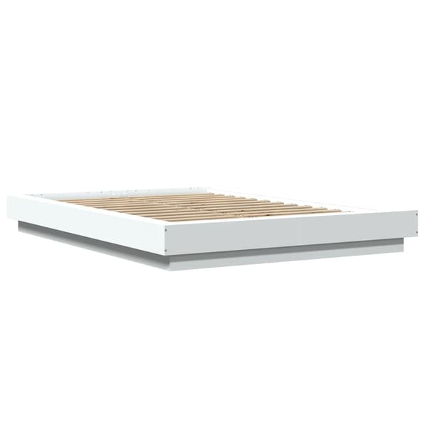 vidaXL Sängram vit 135x190 cm konstruerat trä Vit