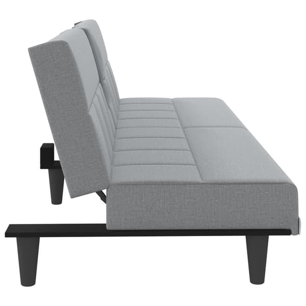 vidaXL Bäddsoffa med kuddar ljusgrå tyg Grå