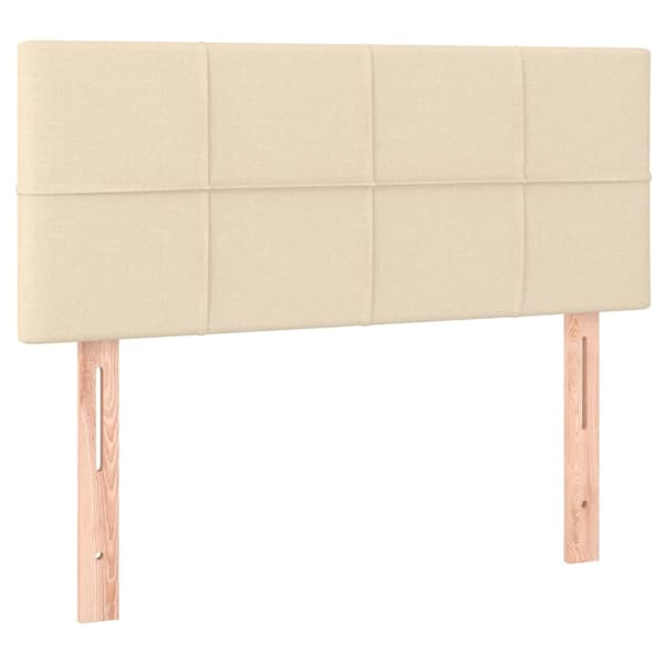 vidaXL Ramsäng med madrass gräddvit 100x200 cm tyg Kräm