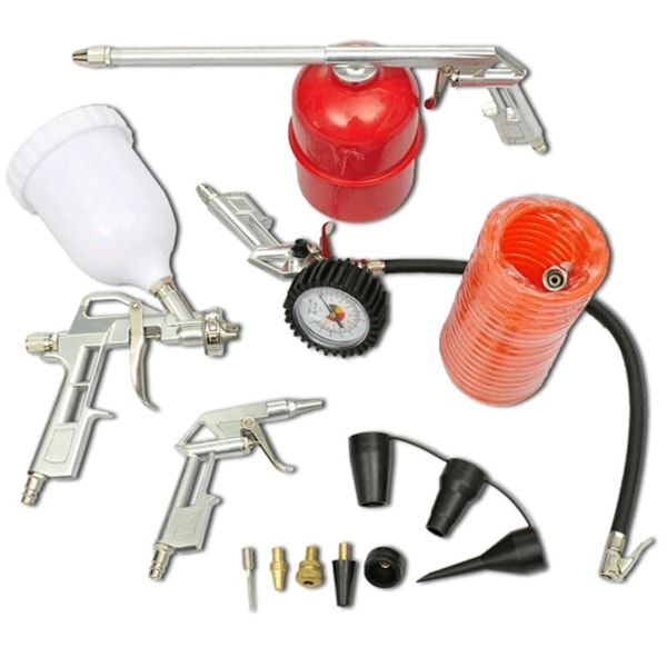 vidaXL Kompressorkit färgpistol tryckluftsmätare