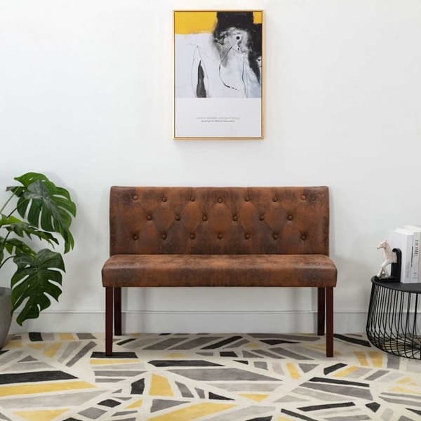 vidaXL Bänk 120 cm konstmocka brun Brun