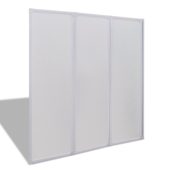 vidaXL Duschvägg vikbar Vit 3-paneler 117x120 cm "Silver"
