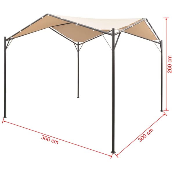 vidaXL Paviljong 3x3 m stål beige Beige