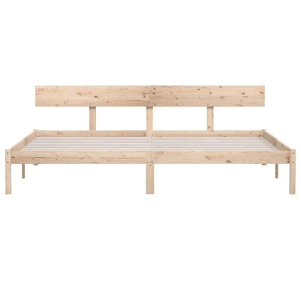 vidaXL Sängram massiv furu 180x200 cm Brun