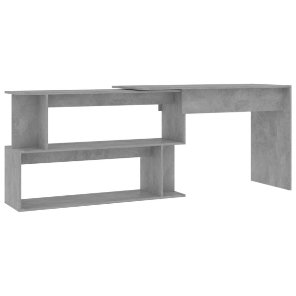 vidaXL Skrivbord hörn betonggrå 200x50x76 cm konstruerat trä grå