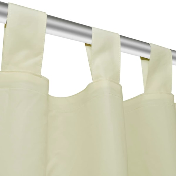 vidaXL 2-pack gardiner med öglor i gräddvit microsatin 140 x 225 cm Creme