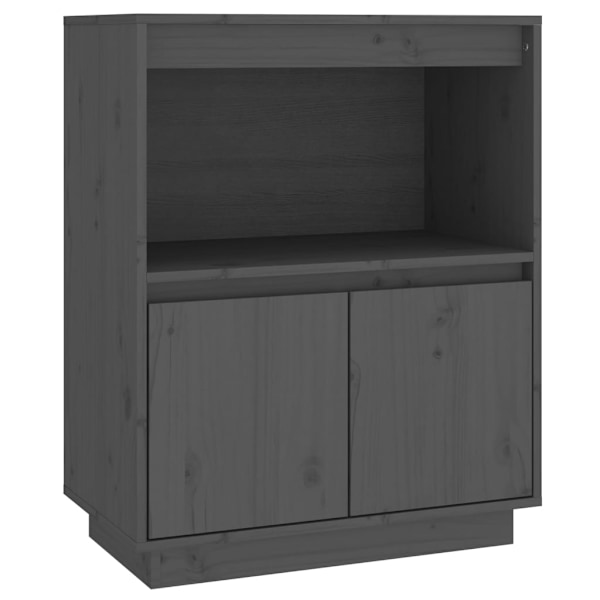 vidaXL Skänk grå 60x34x75 cm massiv furu grå
