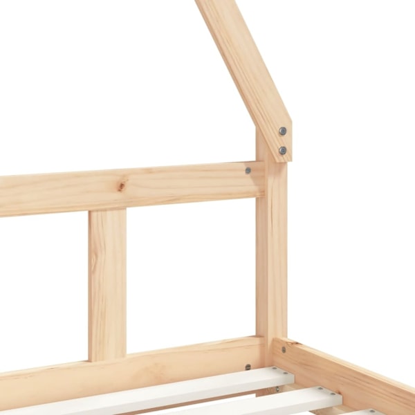 vidaXL Sängram för barnsäng 90x200 cm massiv furu Brun
