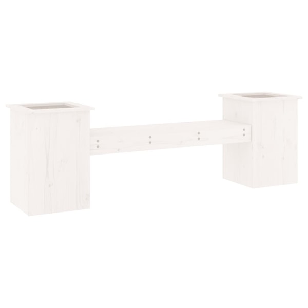 vidaXL Odlingslåda vit 184,5x39,5x56,5 cm massiv furu Vit