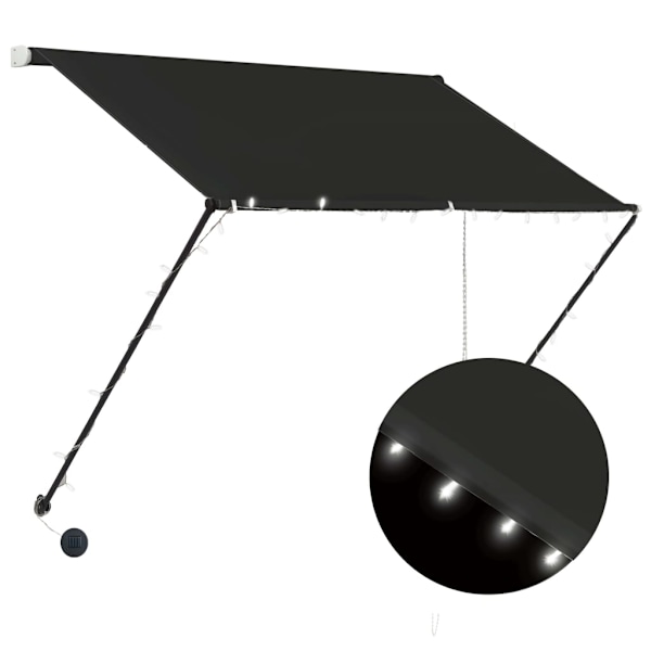vidaXL Markis med LED 150x150 cm antracit Antracit