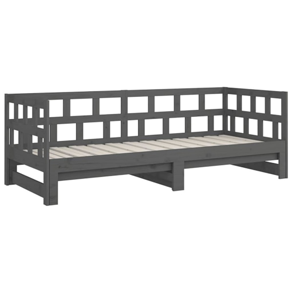vidaXL Bäddsoffa grå massiv furu 2x(90x200) cm Grå