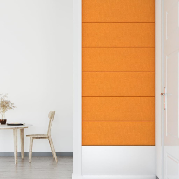 vidaXL Väggpaneler 12 st ljusgul 90x30 cm tyg 3,24 m² Gul