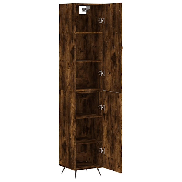 vidaXL Högskåp rökfärgad ek 34,5x34x180 cm konstruerat trä Brun