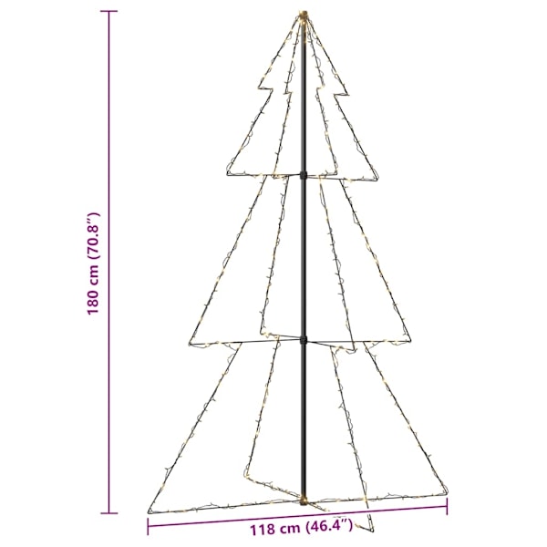 vidaXL Ljuskon för julgran 240 LED inne/ute 118x180 cm Vit