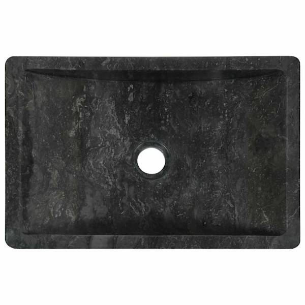 vidaXL Handfat 45x30x12 cm marmor svart högglans Svart