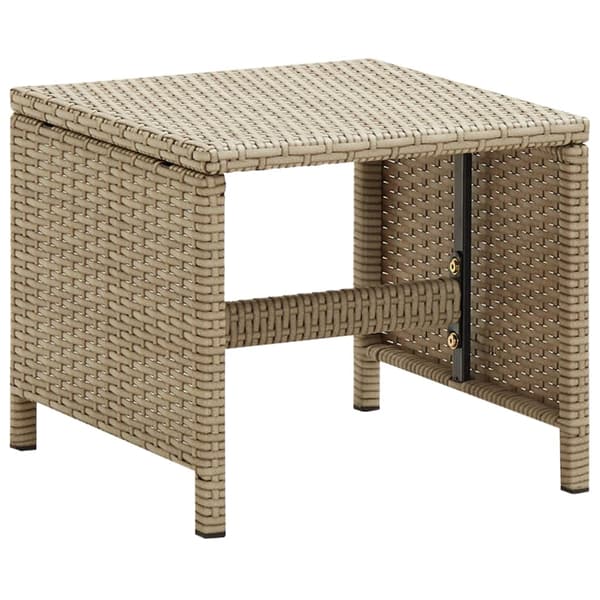 vidaXL Trädgårdspallar 4 st med dynor konstrotting beige Beige