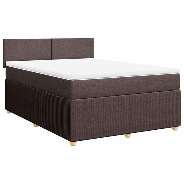 vidaXL Ramsäng med madrass mörkbrun 140x190 cm tyg Brun