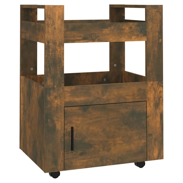 vidaXL Köksvagn rökfärgad ek 60x45x80 cm konstruerat trä Brun