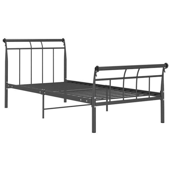 vidaXL Sängram svart metall 90x200 cm Svart