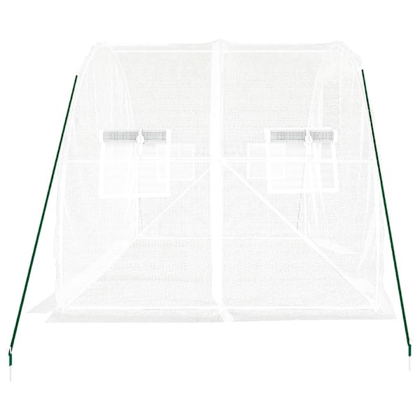 vidaXL Växthus med stålram vit 6 m² 3x2x2 m Vit