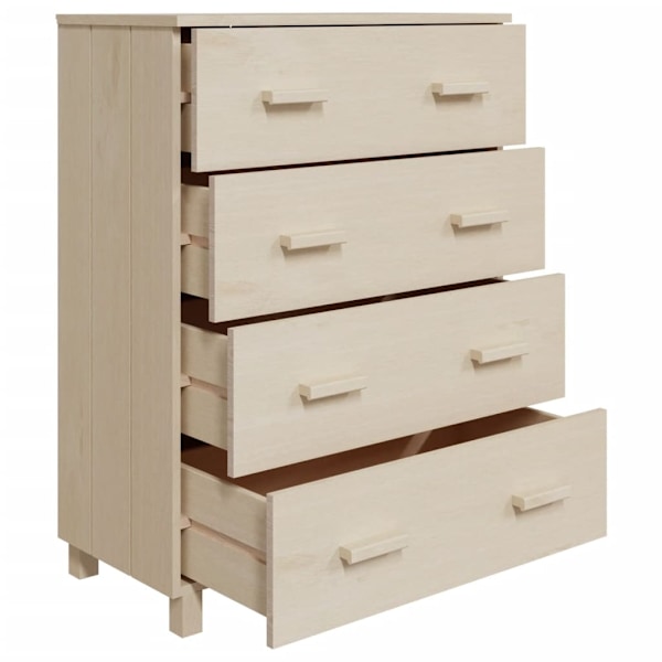vidaXL Byrå HAMAR honungsbrun 79x40x103,5 cm massiv furu Brun