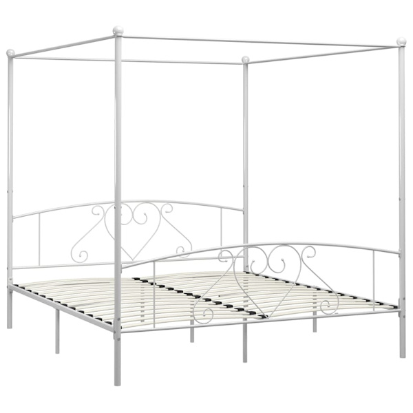 vidaXL Himmelsäng vit metall 200x200 cm Vit