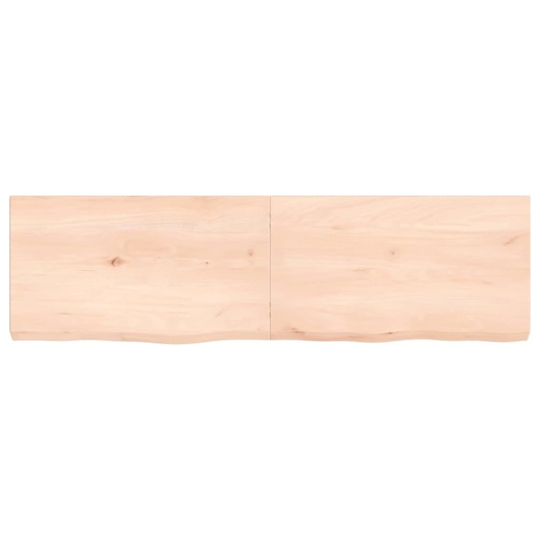 vidaXL Bänkskiva för badrum 140x40x(2-6) cm obehandlat massivt t Brun