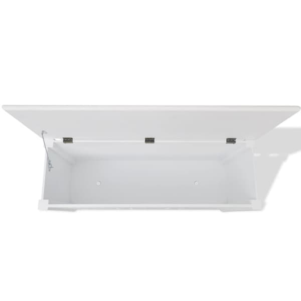 vidaXL Förvaringsbänk barockstil MDF vit Vit