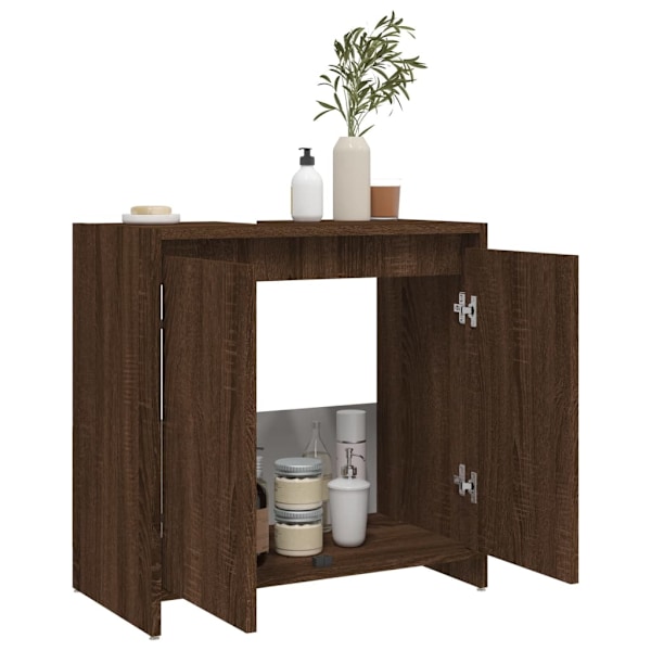 vidaXL Badrumsskåp brun ek 60x33x61 cm konstruerat trä Brun