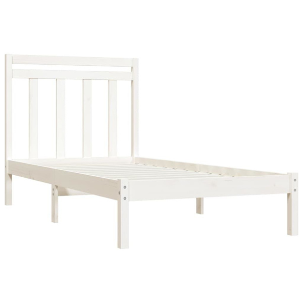 vidaXL Sängram vit massivt trä 90x190 cm Vit