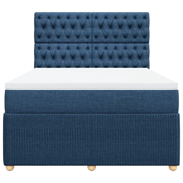 vidaXL Ramsäng med madrass blå 140x200 cm tyg Blå