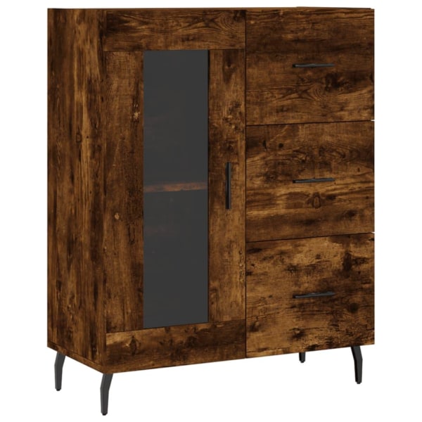 vidaXL Högskåp rökfärgad ek 69,5x34x180 cm konstruerat trä Brun
