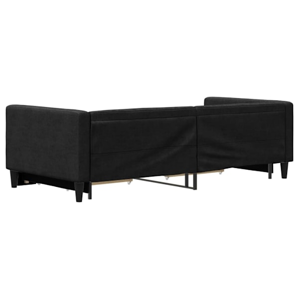 vidaXL Dagbädd utdragbar med lådor svart 90x200 cm tyg Svart