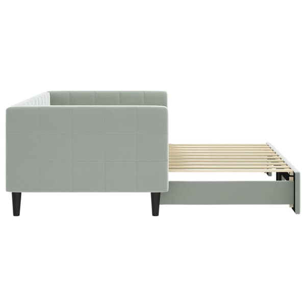 vidaXL Dagbädd utdragbar ljusgrå 90x190 cm sammet Grå