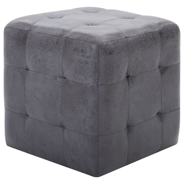 vidaXL Sängbord 2 st grå 30x30x30 cm konstmocka grå