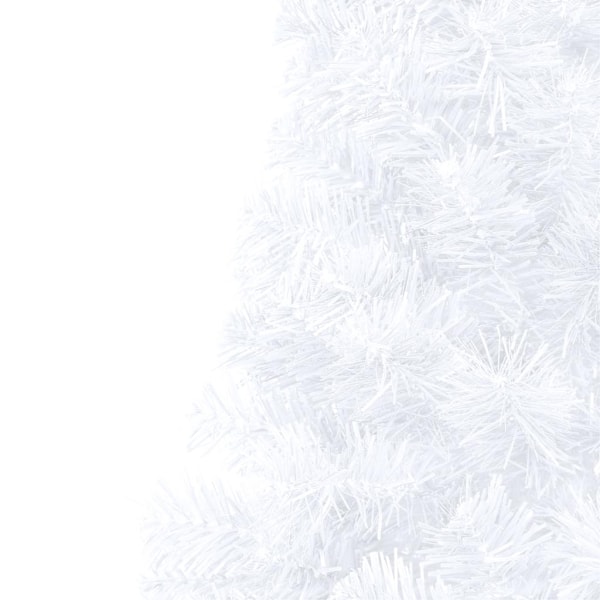 vidaXL Belyst halv plastgran med kulor vit 180 cm Vit