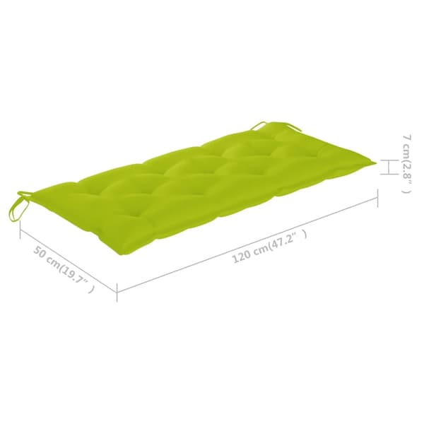 vidaXL Trädgårdsbänk med dyna 120 cm bambu Grön