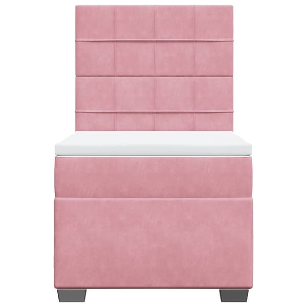 vidaXL Ramsäng med madrass rosa 100x200 cm sammet Rosa